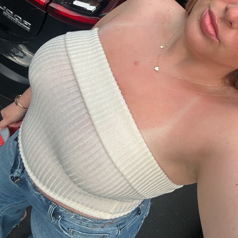 White sweater top